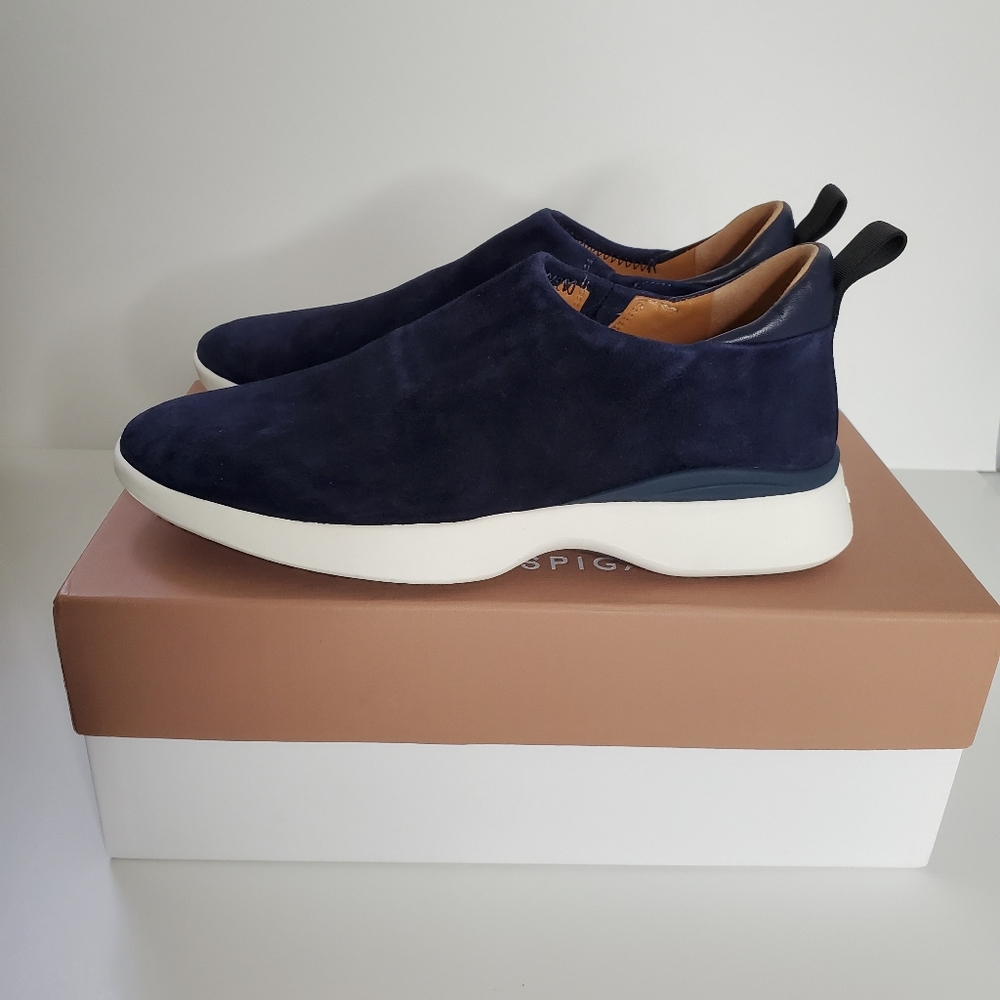 NWT VIA SPIGA Laverno Blue Slip-On Suede Sneakers - Picture 5 of 11